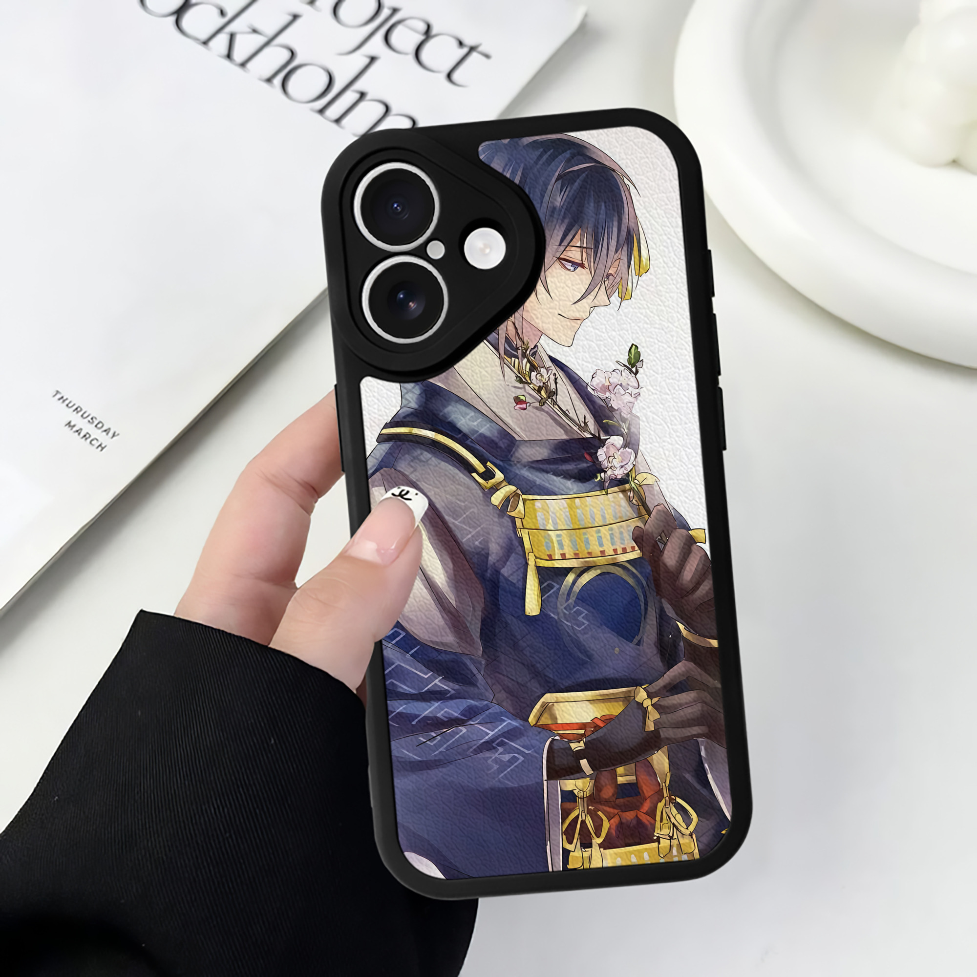 （画像用） 刀剣乱舞 Touken Ranbu 【iPhone 16シリーズ対応】シリコンスマホケース（レザー調） 材質：シリコン